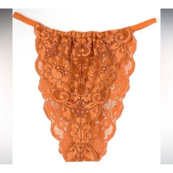 NWT Free People x WE ARE HAH Chase Me Down Panty XS X-Small Brown Sugar Lace - Picture 12 of 15